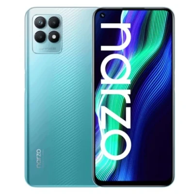 Image de Realme Narzo 50 4G smartphone double SIM RAM 4 Go / Mémoire interne 128 microSD slot 6.6&quot; 2412 x 1080 pixels (120 Hz) 3 caméras arrière MP 2 front camera 16 bleu vif