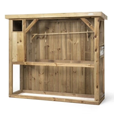 Afbeelding van Voldux Volière R1 Links Vogelverblijven 215x70x185 cm Naturel