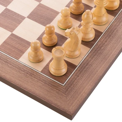 Afbeelding van Longfield Schaakbord walnoot/ esdoorn ingelegd 50x50 cm