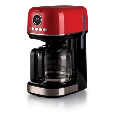 Afbeelding van Ariete 1396 Modern filterkoffiezetapparaat, Amerikaanse koffie, capaciteit tot 15 kopjes, verwarmingsbasis, lcd display, afneembare en wasbare filters, rood