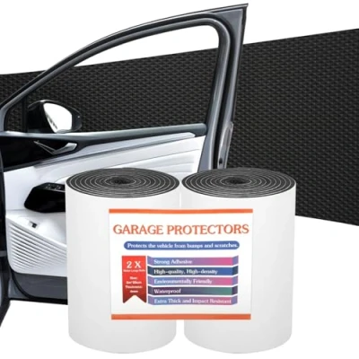 Afbeelding van BBLTIFF Schuimbescherming voor garage, 2 stuks, m x 20 cm 4 mm, bescherming autodeuren, garagebeschermingsschuim, zelfklevende autodeurbescherming, zwart