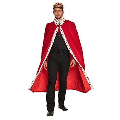 Afbeelding van Boland 36101 Luxe koninklijke jas 140 cm lang kunstbont gestippeld Hermine look Koninklijk huis Voor carnaval, Halloween, themafeest, kostuum