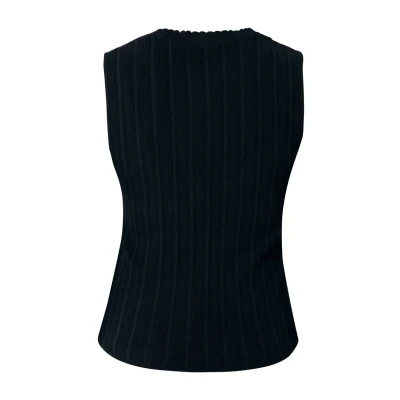 Afbeelding van Mexx Lily Classic Ajour Tanktop Black Vrouwen Zwart Maat L