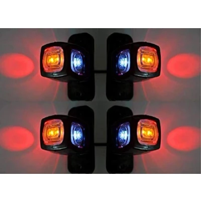 Afbeelding van VNVIS 4 x zijmarkeringslichten oranje wit rood 12 V 24 led lamp vrachtwagen caravan camping aanhanger