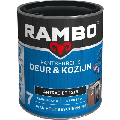 Afbeelding van Rambo Pantserbeits Deur &amp; Kozijn Dekkend Zijdeglans Antraciet 1216