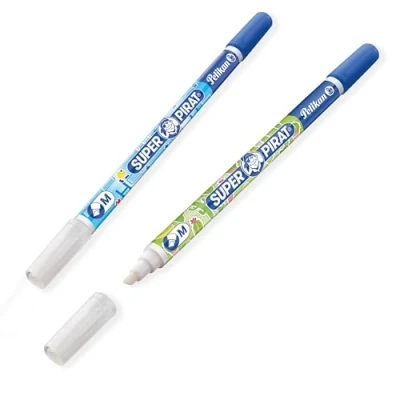 Afbeelding van Pelikan Super Pirat gom, M punt (afgeschuind), 2 stuks, designmotief (meerkleurig)