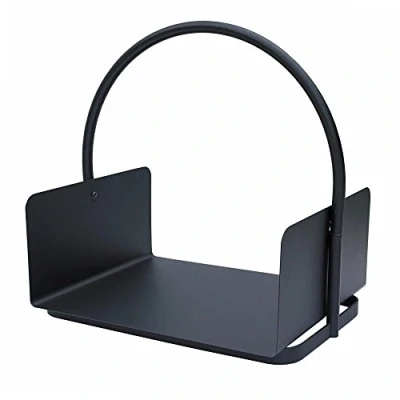 Afbeelding van JVL Conway 11 323 Moderne houthouder voor open haard, staal, zwart, 41 x 47 30 cm