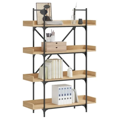 Afbeelding van Boekenkast 4 laags 100x33x145,5 cm bewerkt hout sonoma eiken