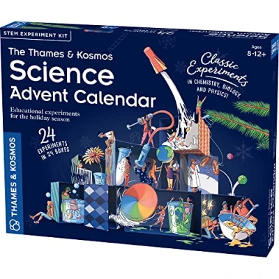 Afbeelding van Thames &amp; Kosmos wetenschappelijke adventskalender, set voor kinderen het feestseizoen, leermiddelen scheikunde, biologie en natuurkunde, STEM speelgoed