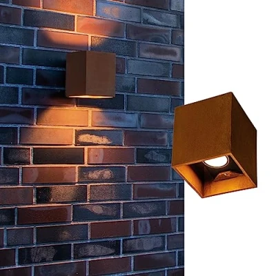 Image de Applique extérieure carrée SLV RUSTY© UP/DOWN, rouille, LED, 14W, 3000/4000K, IP65