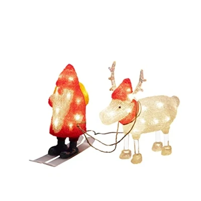 Afbeelding van LED Kerstfiguur kerstman en rendier Konstsmide
