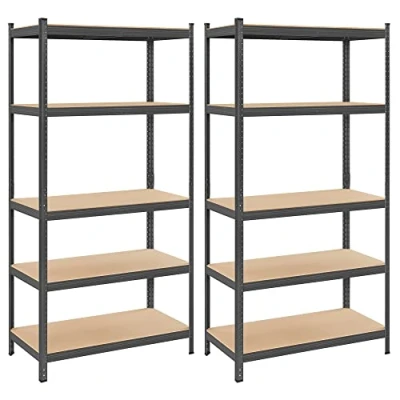 Afbeelding van SONGMICS GLR050G01 Rek voor zware spullen, 50 x 100 200 cm, opbergrek met stalen frame, maximale belasting 600 kg, 5 verstelbare planken, grijs