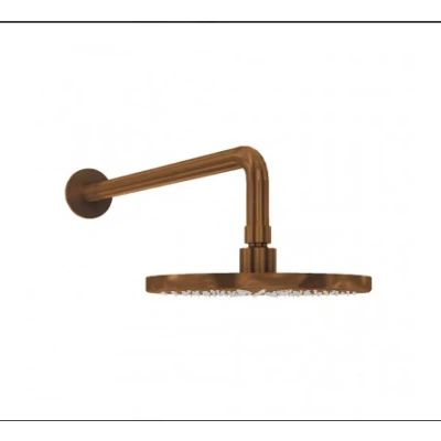 Afbeelding van Waterevolution Flow hoofddouche 250mm met muuraansluiting PVD Koper T164125CPE