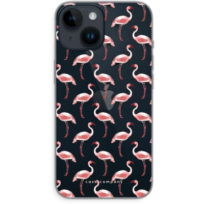 Afbeelding van Case Company® hoesje geschikt voor iPhone 14 Flamingo Soft Cover Telefoonhoesje Bescherming aan alle Kanten en Schermrand