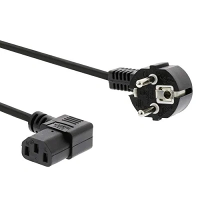Afbeelding van PremiumCord Stroomkabel, 230 V, 5 m, met geaard contact schuin op koudapparaataansluiting C13, IEC 320, voor PC, 3 polig, kleur: zwart