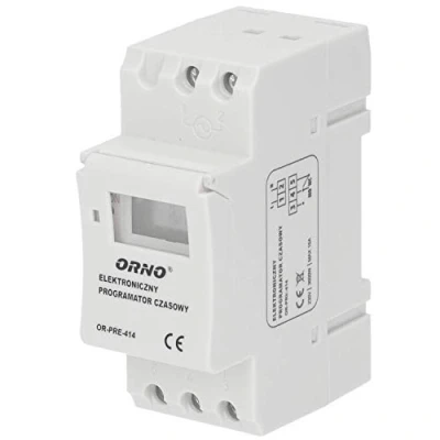 Afbeelding van ORNO Digitale tijdschakelaar DIN rail schakelklok 16A 3600W 16 tijdprogramma&#039;s; dagelijkse of wekelijkse cyclus; 12 24 uursmodus; LCD