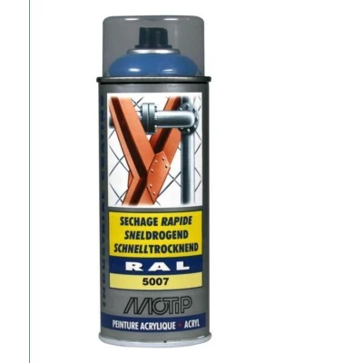 Afbeelding van Motip industrial acryllak hoogglans RAL 5007 briljant blauw 400 ml.