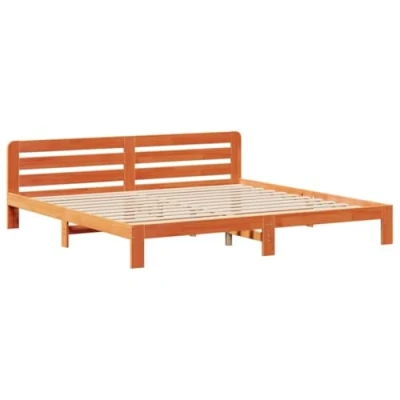 Image de vidaXL Cadre de lit sans matelas cire marron 180x200cm bois pin massif