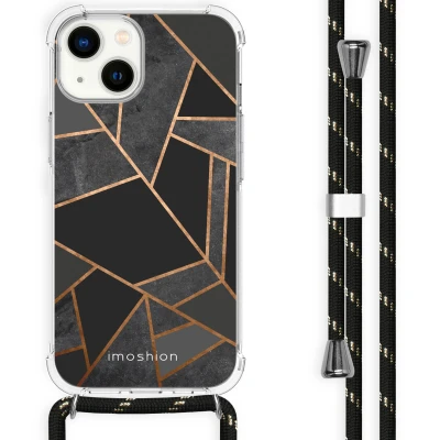 Afbeelding van imoshion Design hoesje met koord voor de iPhone 14 Black Graphic