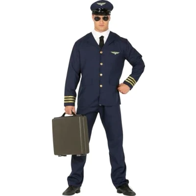Afbeelding van Fiestas Guirca Pilotenkostuum voor volwassenen, blauw, M, 88571