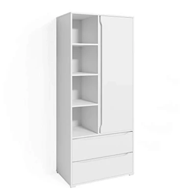 Afbeelding van Vicco Kledingopslagkast Ruben, Wit/Wit, 80 x 189.9 cm