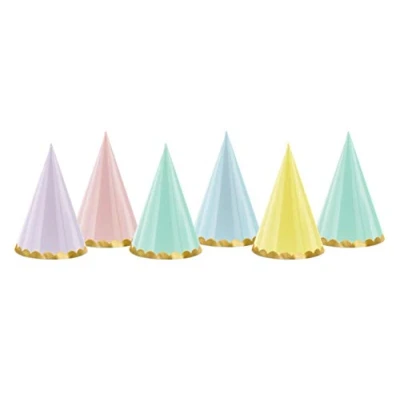 Afbeelding van Feesthoedjes Pastel Goud 6 stuks