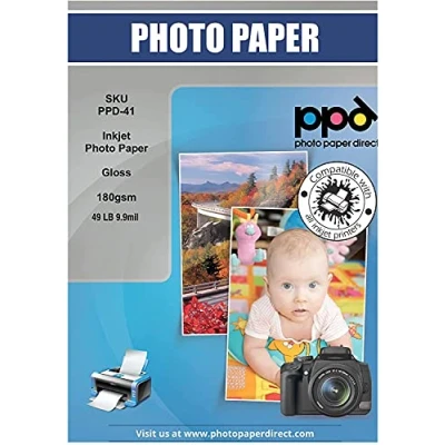 Afbeelding van PPD 50 vellen x A3 fotopapier, glanzend, 180 g, inkjetdruk, hoogglans, direct drogen, eenvoudige toevoer 41