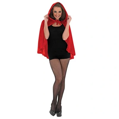 Afbeelding van Fun Shack rode cape voor volwassenen, dames, Roodkapje, cape, kostuum, kapje, rood, Halloween, één maat