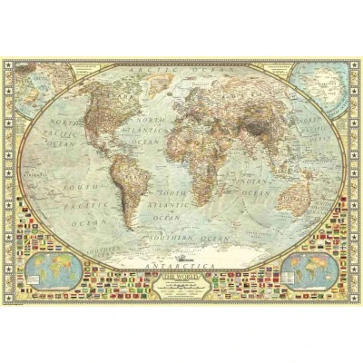 Afbeelding van Anatolian Puzzel wereldkaart 3935 voor kinderen en volwassenen, bruin/a