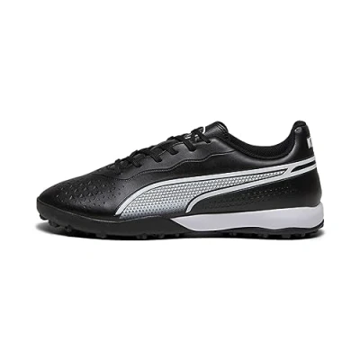 Afbeelding van Puma KING Match TT Voetbalschoenen voor kunstgras, Heren, Maat: 43, Black/white Hoogwaardig imitatieleer