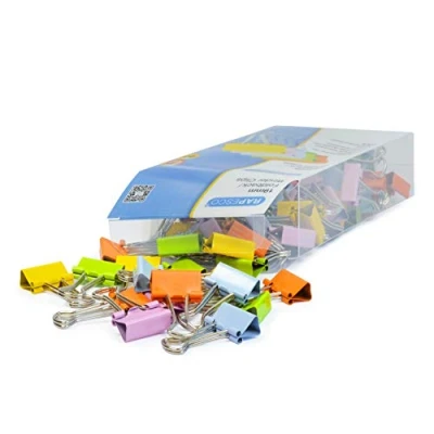 Afbeelding van Rapesco 1492 dubbele cliptangen, 19 mm, levendige kleuren, 80 stuks