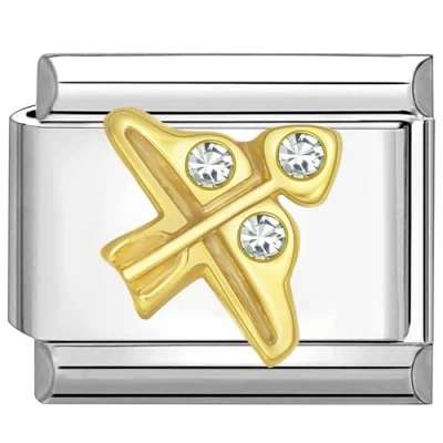 Afbeelding van Quiges Schakel Bedel 9mm charms Kleurrijk Zirkonia sterrenbeeld Boogschutter Geschikt voor Nomination armband Schakelarmband italy bedels