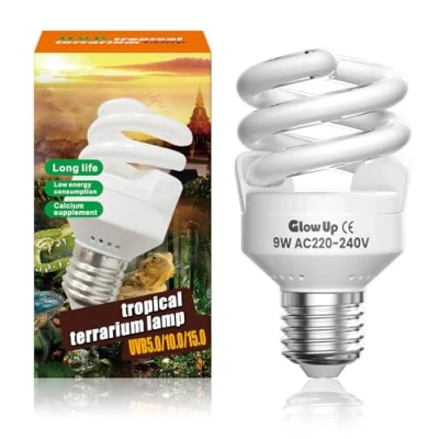 Afbeelding van GlowUp 9 W UVB lamp 10.0 E27 kleine terrarium AC220 240V schildpad voor aquarium, glazen container, voeder, schildpad, slang, hagedis enz (1 stuk)