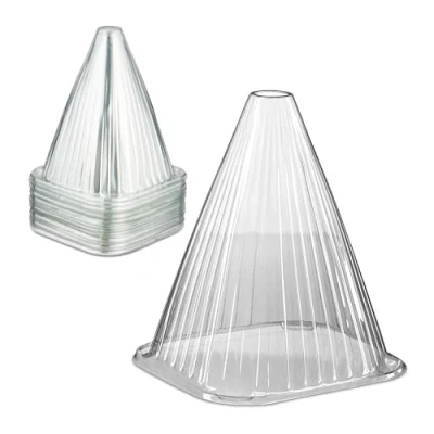 Afbeelding van Relaxdays 80 stuks vorstbeschermkappen voor planten, pvc, transparant, afmetingen: 22 x 19 cm