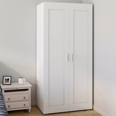 Image de Armoire 2 portes VITO penderie 80 cm avec étagères rangement maxi capacité