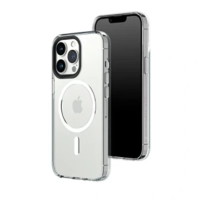 Afbeelding van RHINOSHIELD Transparante hoes compatibel met Magsafe voor [iPhone 13 Pro] Superieure magnetische sterkte, hoge transparantie en vergeelt niet. Aanpasbaar Zwart Contour fotolenzen