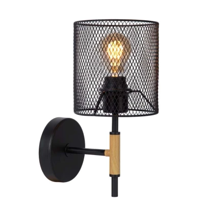 Afbeelding van Lucide BASKETT Wandlamp 1xE27 Zwart
