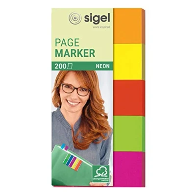 Afbeelding van Sigel indexeringsstrookjes 20x50mm neon 5 kleuren index tabs SI HN650