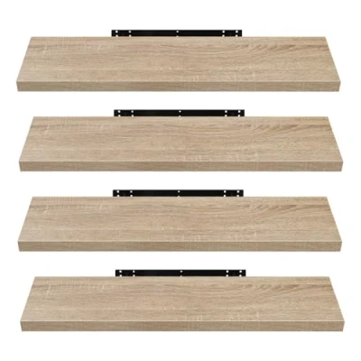 Afbeelding van EUGAD 4 delig zwevend wandrek van hout, 120 x 22,9 3,8 cm, gele eik 0120QJ