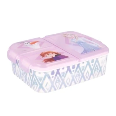 Afbeelding van My sweety pop Broodtrommel Lunchbox Voor kinderen Kleuterschool School Vakantie Maaltijden 19,5 cm Cadeau idee 3 vakken Frozen Roze Meisje