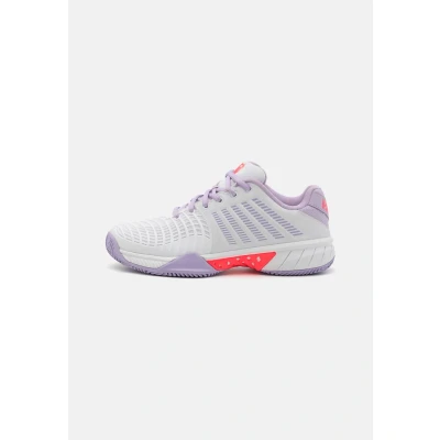 Afbeelding van K SWISS Express Light 3 CLAY Tennisschoenen voor kleibanen, Dames, Maat: 38, White/orchid petal/neon blaze Kunststof/ textiel