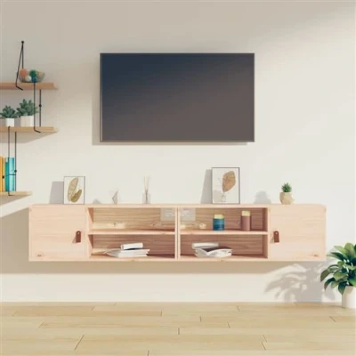 Afbeelding van Wandkasten 2 st 80x30x30 cm massief grenenhout