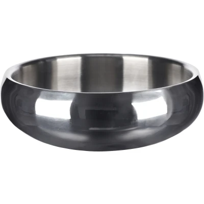 Afbeelding van Flamingo Muna Eet En Drinkpot Honden Zilver Xl Dia 22cm 2190ml 1st 139079