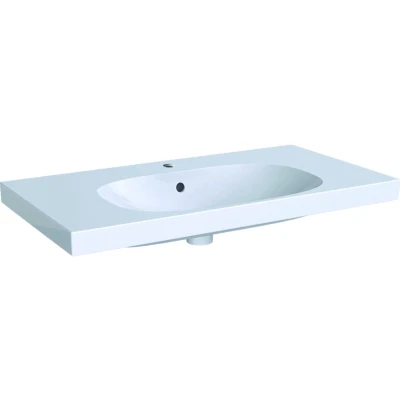 Afbeelding van Geberit Acanto meubelwastafel wit (90 x 48,2 cm) 1 kraangat, met