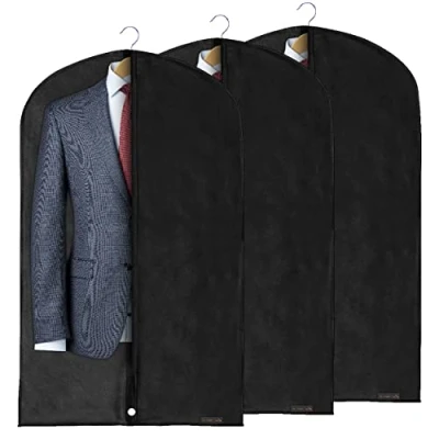 Afbeelding van Hangerworld Set van 3 beschermhoezen voor kleding/pak, 100 cm x 60