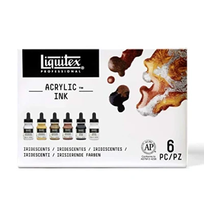 Afbeelding van Liquitex Professional Acryl Ink! Iridescent Set 6 kleuren 30ml 3699315