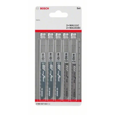 Afbeelding van Bosch Accessories 2608667854 Decoupeerzaagbladenset Wood, 5 delig, Makita schacht stuk(s)