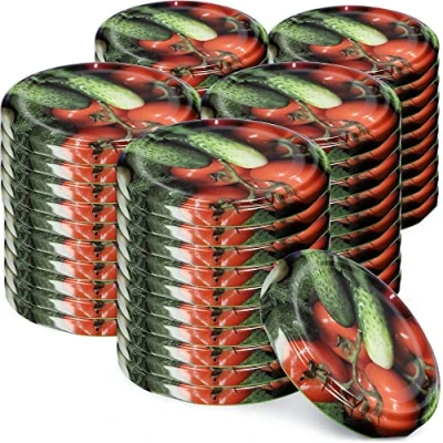 Afbeelding van KADAX 50 stuks schroefdeksels fi82 mm metaal reservedeksel voor inmaakpotten, deksels met 6 sluittanden potten en weckpotten (50 stuks, groenten)
