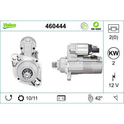 Afbeelding van VALEO 460444 Startmotor 12 2 VOLKSWAGEN: Golf 5, Polo IV Hatchback, Caddy 3, SEAT: Leon II Ibiza 4, Toledo AUDI: A3 Sportback