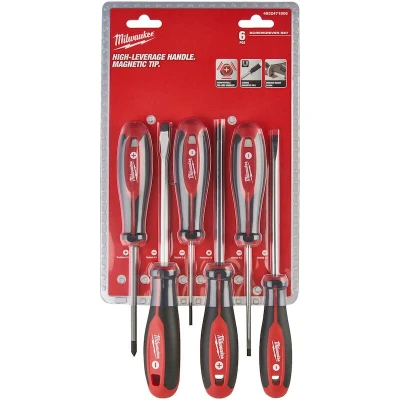 Afbeelding van MILWAUKEE 4932471806 Schroevendraaierset 6 PZ1 / PZ2, SL3 SL4, SL5.5 SL6.5 Magnetisch